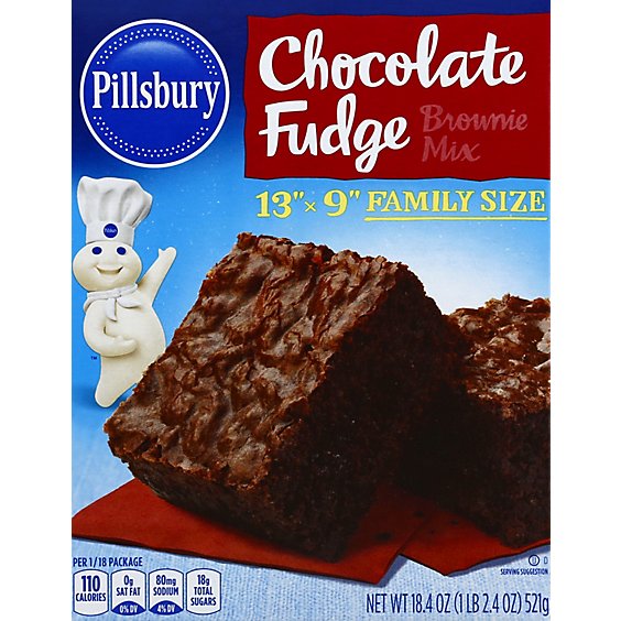 Pillsbury Brownie Mix Chocolate Fudge Family Size - 18.4 Oz