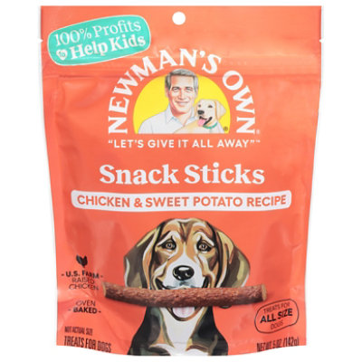 Newmans Own Dog Treat Snack Sticks Chicken Sweet Potato Recipe Pouch 5 Oz jewelosco