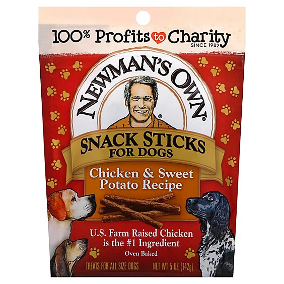 Newmans Own Dog Treat Snack Sticks Chicken & Sweet Potato Recipe Pouch - 5 Oz