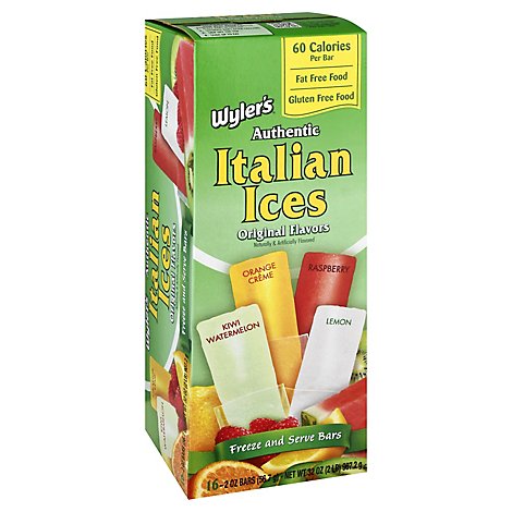 Wylers Authentic Italian Ices Bars - 16-2 Oz