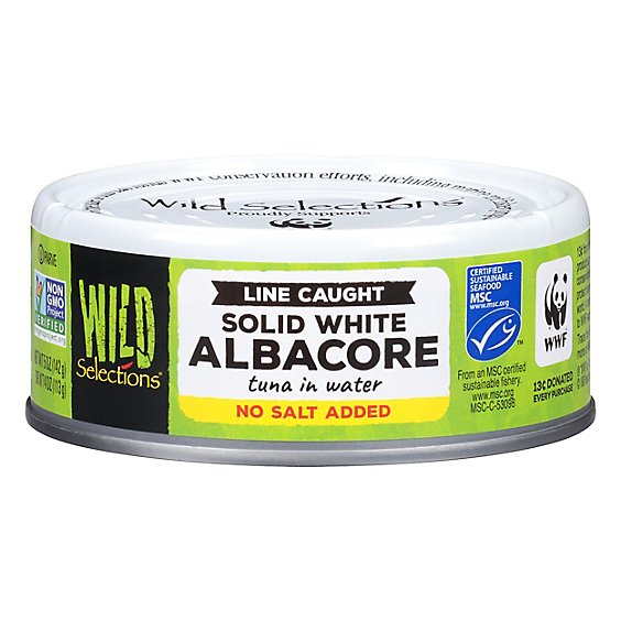 Wild Selections Tuna Albacore Solid White No Salt Added - 5 Oz