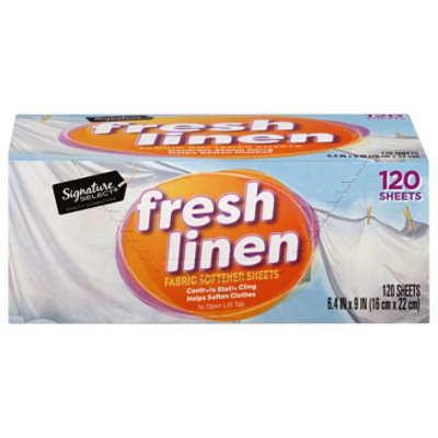 Signature SELECT Fabric Softener Sheets Fresh Linen Box - 120 Count - Image 4