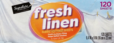 Signature SELECT Fabric Softener Sheets Fresh Linen Box - 120 Count - Image 2