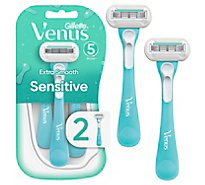 Gillette Venus Extra Smooth Sensitive Womens Disposable Razors - 2 Count