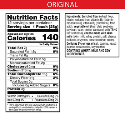Cheez-It Cheese Crackers Original Baked Snack Crackers 12 Count - 12 Oz - Image 2