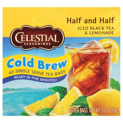 Celestial Seasonings Cool Brew Iced Black Tea & Lemonade Half & Half - 40 Count