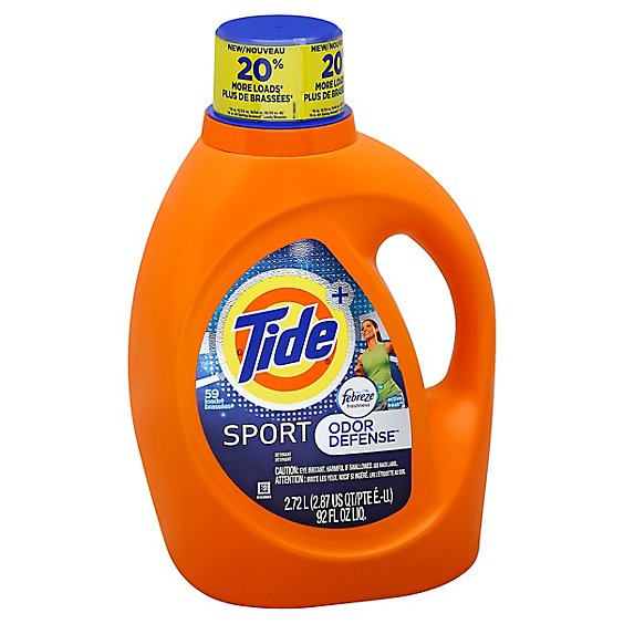 Tide Plus Laundry Detergent Liquid Febreze Freshness Sport Odor Defense - 92 Fl. Oz.