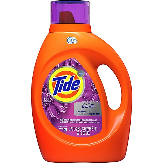 Tide Plus Febreze Freshness Spring & Renewal HE Turbo Clean Liquid Laundry Detergent 92 fl oz