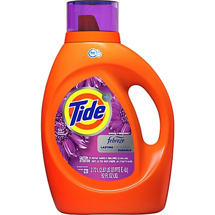 Tide Plus Febreze Freshness Spring & Renewal HE Turbo Clean Liquid Laundry Detergent 92 fl oz - Image 1