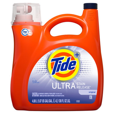 Tide Plus Ultra Laundry Detergent Liquid Stain Release HE Turbo Clean Original - 138 Fl. Oz.