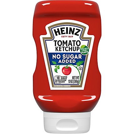 Heinz Tomato Ketchup with No Sugar Added Bottle - 13 Oz - Image 2