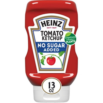 Heinz Tomato Ketchup with No Sugar Added Bottle - 13 Oz - Image 1