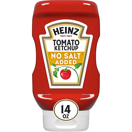 Heinz Tomato Ketchup with No Salt Added Bottle - 14 Oz