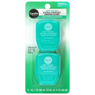 Signature Select Care Dental Floss Extra Comfort Mint Waxed
