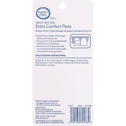 Signature Care Dental Floss Extra Comfort Mint Waxed - 2 Count - Image 4