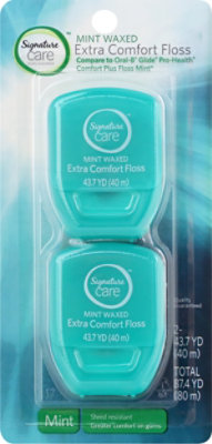 Signature Select/Care Dental Floss Extra Comfort Mint Waxed - 2 Count - Image 2