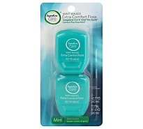 Signature Care Dental Floss Extra Comfort Mint Waxed - 2 Count