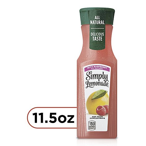 Simply Lemonade Juice All Natural With Raspberry - 11.5 Fl. Oz.