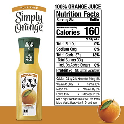 Simply Orange Juice Pulp Free - 11.5 Fl. Oz. - Image 4