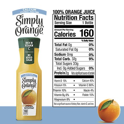 Simply Orange Juice Pulp Free With Calcium & Vitamin D - 11.5 Fl. Oz. - Image 4