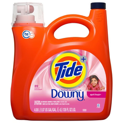  Tide Plus Laundry Detergent Liquid HE Turbo Clean Downy April Fresh 89 - 138 Fl. Oz. 