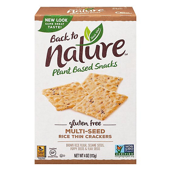 back to NATURE Crackers Rice Thin Gluten-Free Multi-Seed - 4 Oz