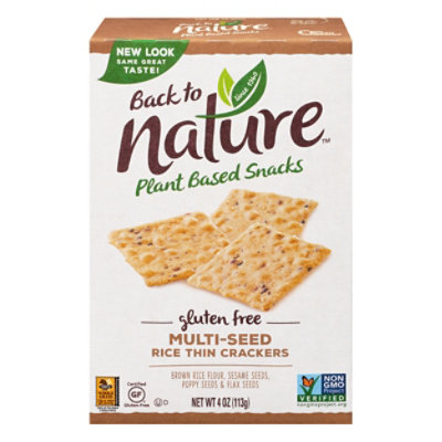 Back To Nature Crackers Rice Thin Gluten Free Multi Seed 4 Oz Jewel Osco
