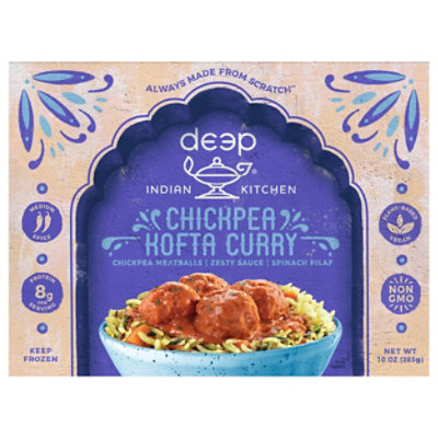 Deep Indian Kitchen Chickpea Kofta Curry with Spinach Pilaf - 10 Oz