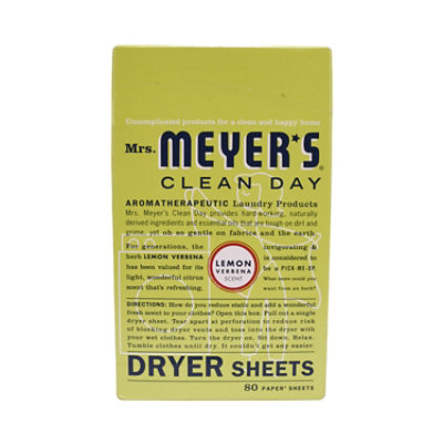 Mrs. Meyer’s Clean Day Lemon Verbena Dryer Sheets (Pack of 80) - Image 2