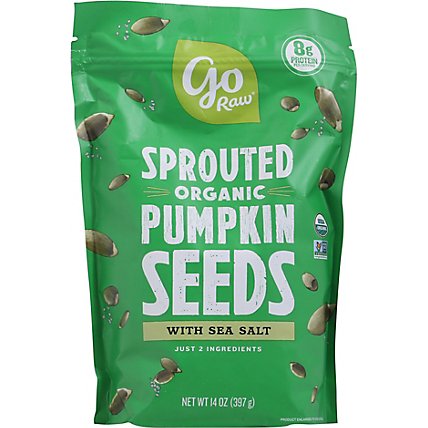 Go Raw 100% Organic Sprouted Celtic Sea Salt Pumpkin Seeds - 1 Lb - Image 2