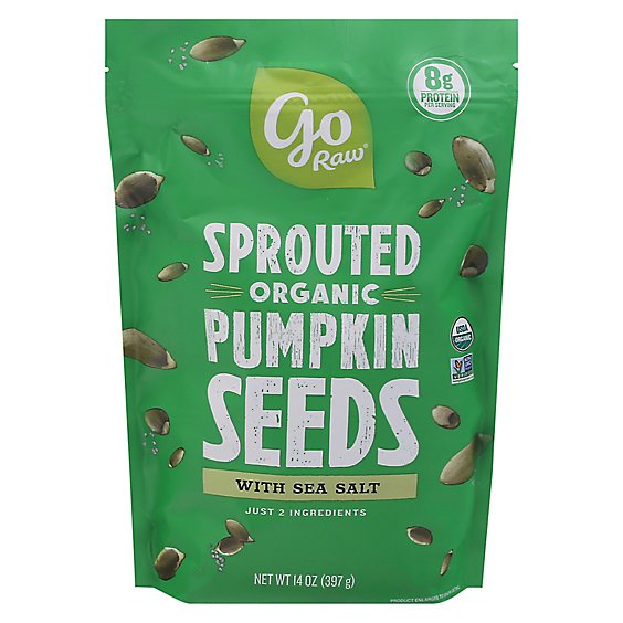 Go Raw 100% Organic Sprouted Celtic Sea Salt Pumpkin Seeds - 1 Lb