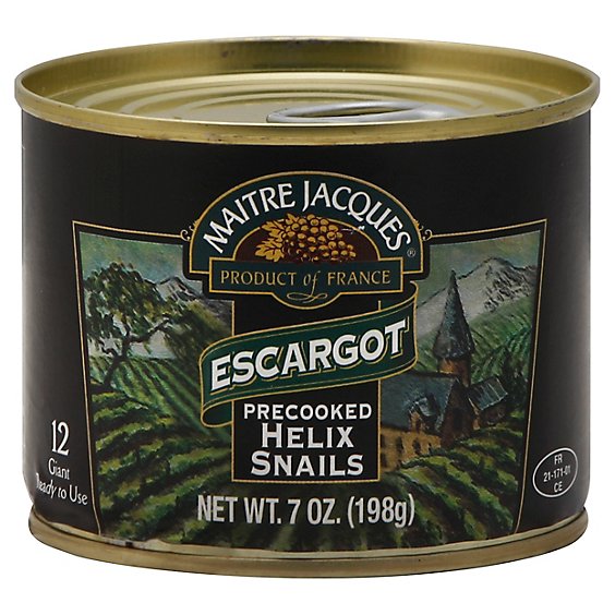 Maitre Jacques Helix Snails Precooked Escargot 12 Count - 7 Oz