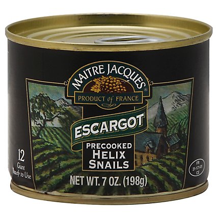 Maitre Jacques Helix Snails Precooked Escargot 12 Count - 7 Oz - Image 1