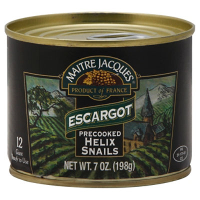 Maitre Jacques Helix Snails Precooked Escargot 12 Count - 7 Oz