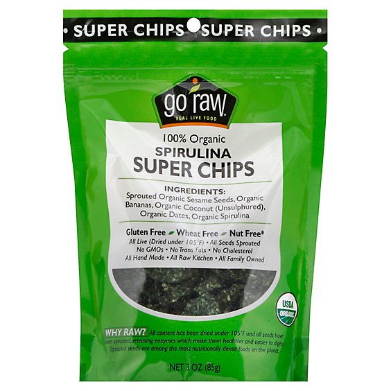 Go Raw Organic Spirulina Super Chips - 3 Oz
