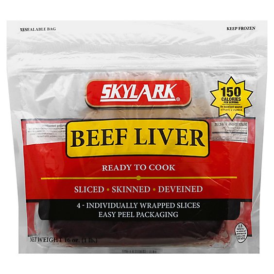 Skylark Beef Liver Slices Frozen - 16 Oz