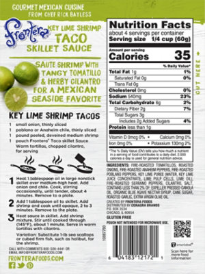 Frontera Sauce Skillet Taco Key Lime Cilantro Medium Pouch - 8 Oz - Image 6