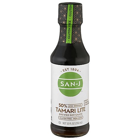 San-J Tamari Soy Sauce Gluten Free Tamari Lite Less Sodium - 10 Fl. Oz.