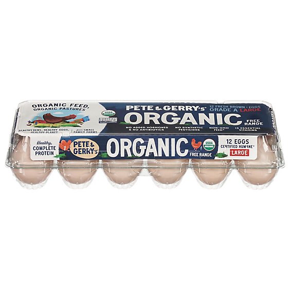 Pete & Gerrys Organic Eggs Free Range Large - 12 Count