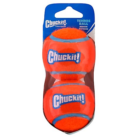 Chuckit! Dog Toy Tennis Ball Medium Blister Pack - 2 Count