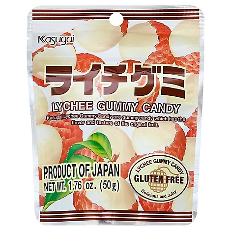Kasugai Gummy Pouch Lychee - 1.76 Oz