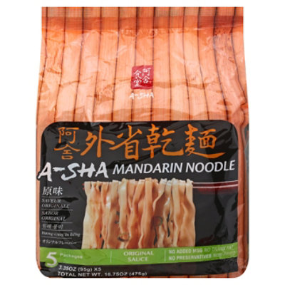 A-Sha Mandarin Original Noodles Family Pack - 17 Oz