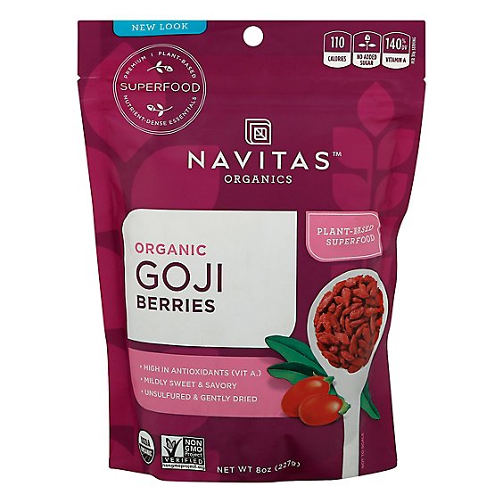 Navitas Naturals Sun Bried Goji Berries - 8 Oz