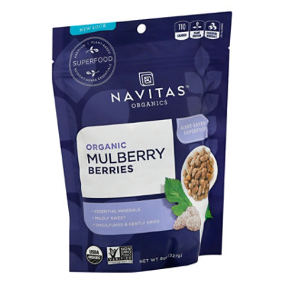 Navitas Naturals Sun Bried White Mulberries - 8 Oz - Image 1