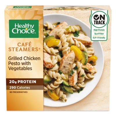 Healthy Choice Cafe Steamers Grilled Chicken Pesto With Vegetables Frozen Meal - 9.9 Oz - Image 1