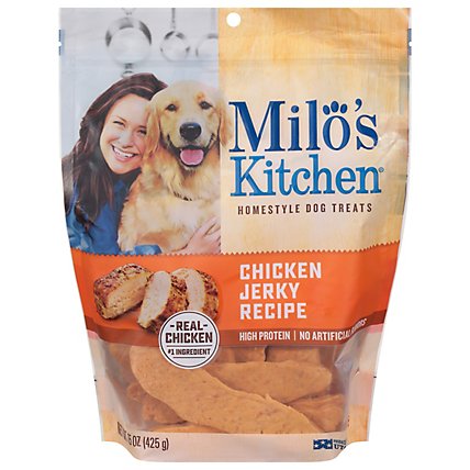 Milos Kitchen Dog Treats Home Style Chicken Jerky Recipe Pouch - 15 Oz - Image 2