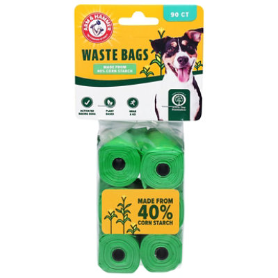 ARM & HAMMER Waste Bags Biodegradable 33% More 6 Rolls Bag - 90 Count - Image 3