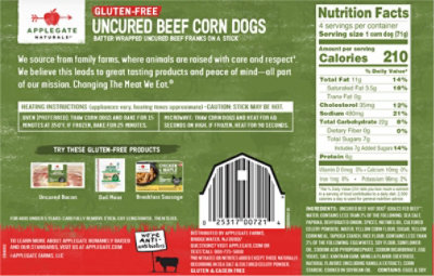 Applegate Natural Gluten-Free Corn Dogs Frozen - 10oz - Image 6