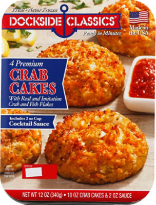 Dockside Classics Crab Cakes Premium 4 Count - 12 Oz - Image 2