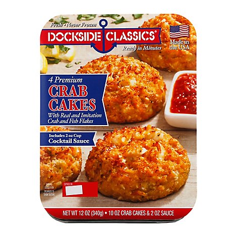 Dockside Classics Crab Cakes Premium 4 Count - 12 Oz